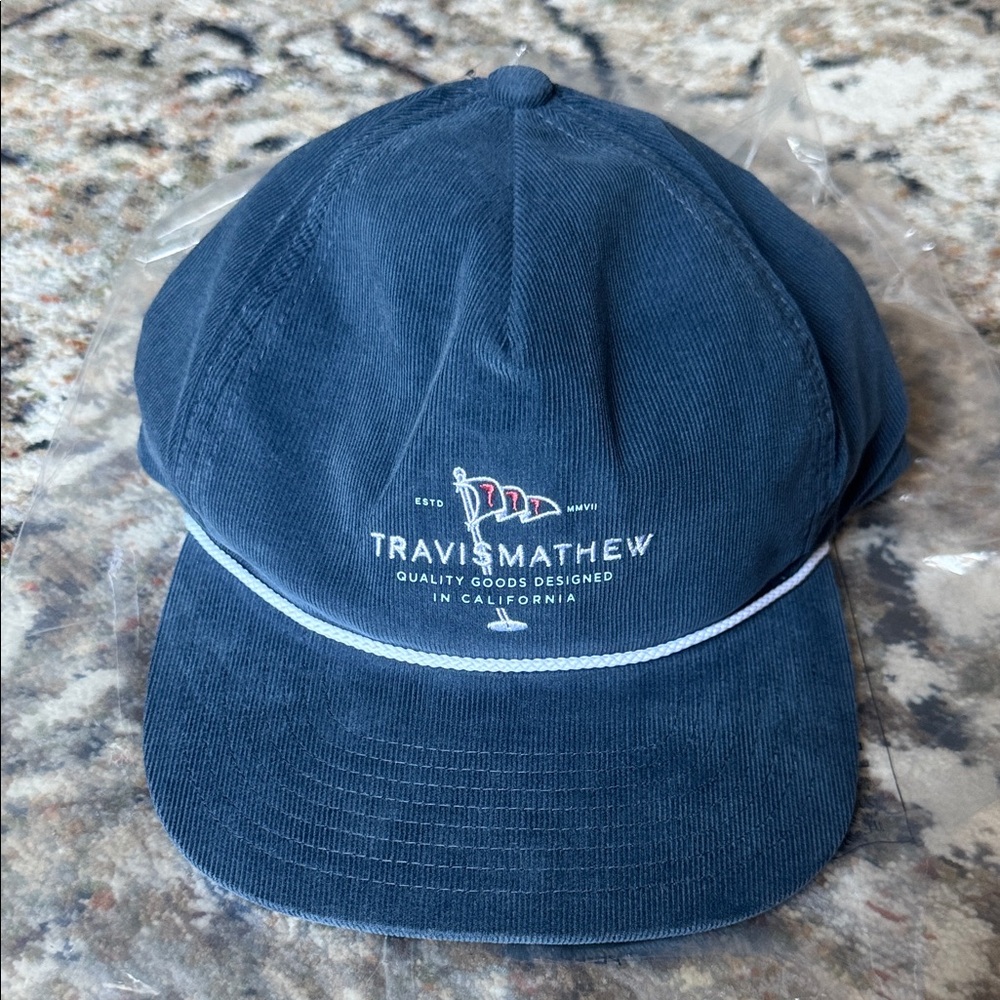 Travis Mathew Navy Blue Corduroy Hat NEW